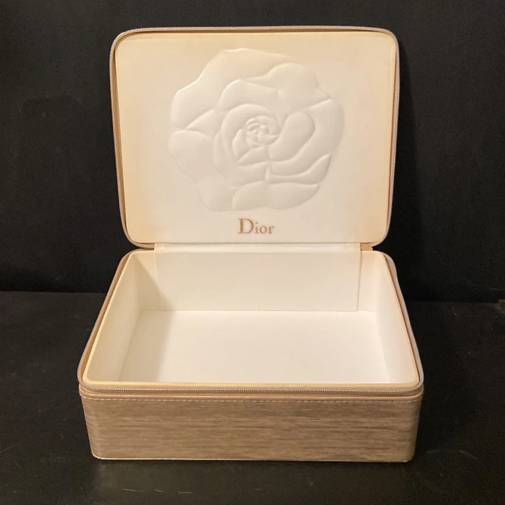 DIOR Prestige Gold Shimmering Cosmetic Vanity Box Jewelry Case VTG